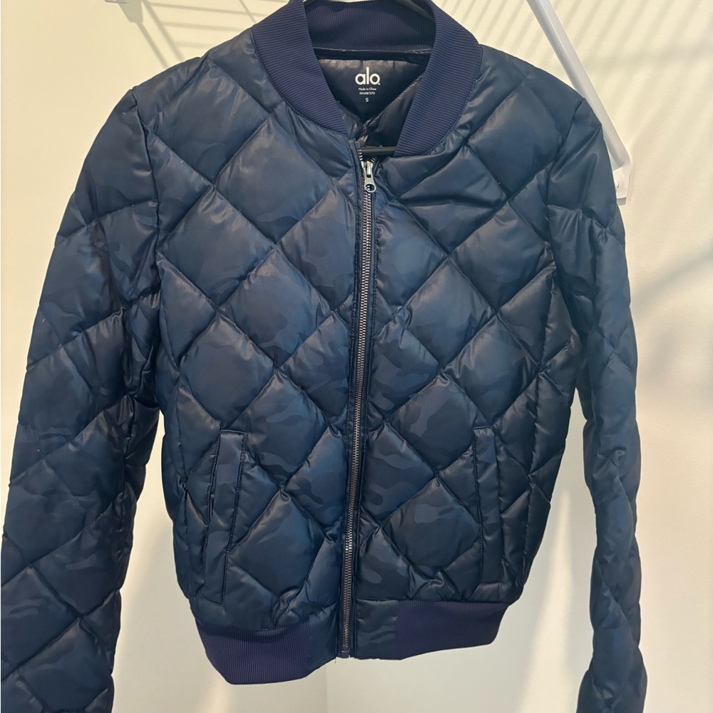 ALO size small quilted camo bomber jacket NEVER WORN